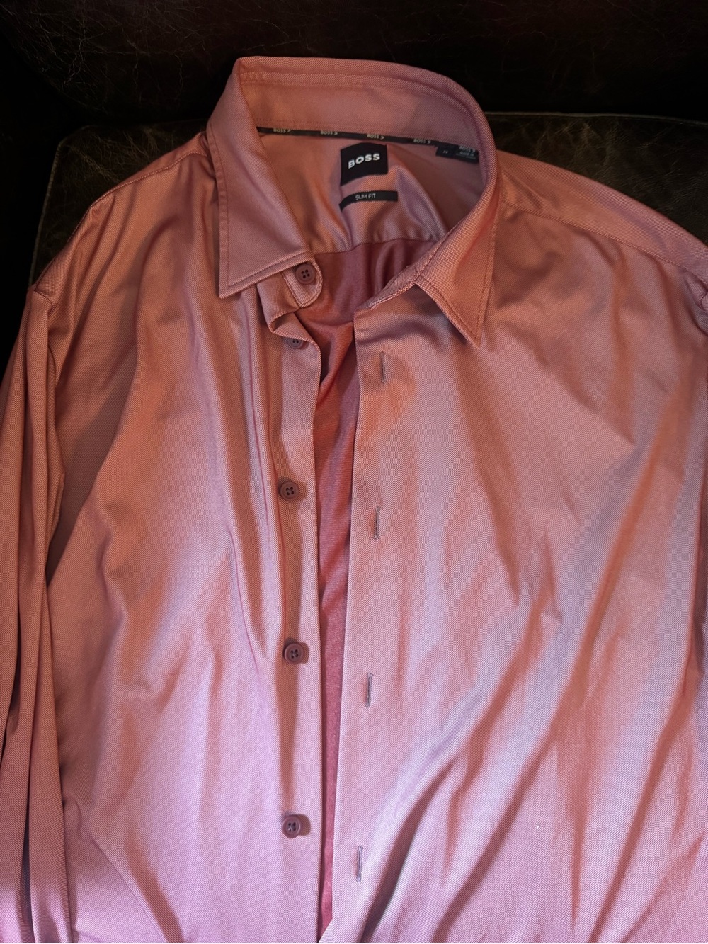Boss Slim Fit Men’s Shirt Red Medium